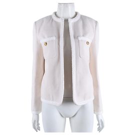 Céline Chaqueta de seda Celine Blanco