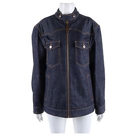 Louis Vuitton Denim Zip-Up Jacket Blue