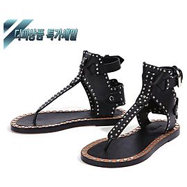 Isabel Marant JOHANNA leather sandals black Black