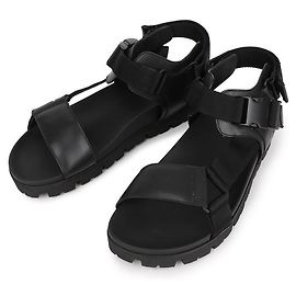 Prada Nylon Buckle Strap Sandals Black