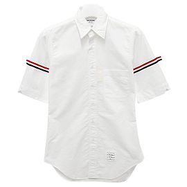 Thom Browne Klassisches Kurzarmhemd in Weiß Weiß