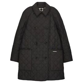Burberry Giacca Lunga Trapuntata per Donne Nero