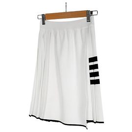 Thom Browne Women's Milano Stitch Pleated Mini Skirt White White
