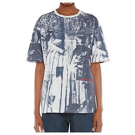 Alexander Mcqueen T-shirt à manches courtes avec impression artistique QZACO Bleu