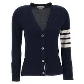 Thom Browne Streifen Cashmere Cardigan Blau