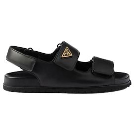 Prada Sandales à double bride en triangle Noir