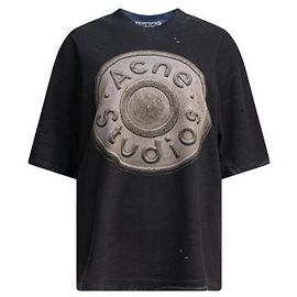 Acne T-shirt con Logo Nero