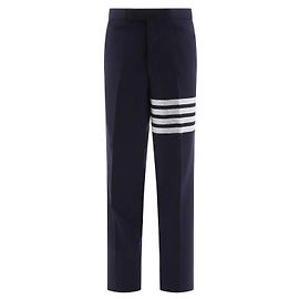 Thom Browne Flannel Low Rise Backstrap Pants Blue