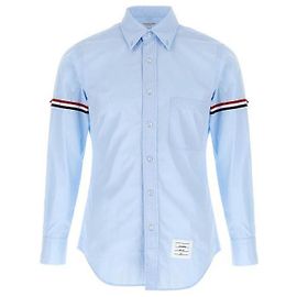 Thom Browne Camicia Armband in Popeline di Cotone Classica Blu