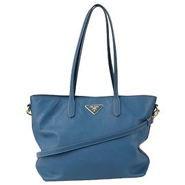 Prada Sac à main Saffiano Bleu