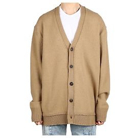 Maison Martin Margiela Leinen-Cardigan mit Ellbogenpatches Braun