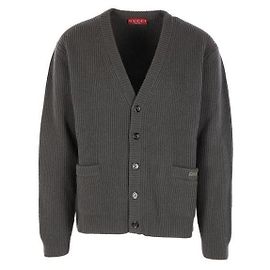 Gucci Rippstrick-Cardigan aus Wolle und Kaschmir Grün