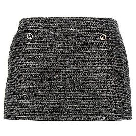 Gucci Gestreifte Tweed-Minirock Schwarz