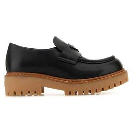 Prada Mocassin en cuir Noir