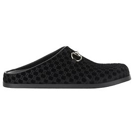 Gucci Monogramm-Slipper Schwarz