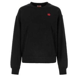 Kenzo Sweatshirt mit Blumenstickerei Schwarz
