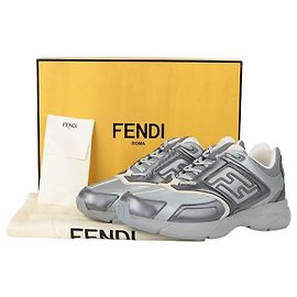 Fendi Baskets Entraîneur Taille Plus Rapide Marron