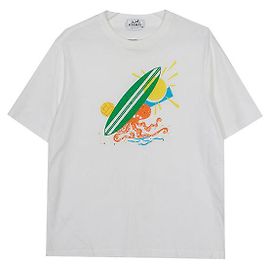 Hermès Weißes bedrucktes Baumwoll-T-Shirt Größe Weiß