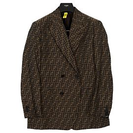 Fendi Blazer in tessuto jacquard FF Marrone