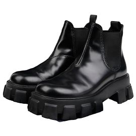 Prada Monolith Chelsea Boots Size Black