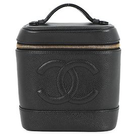 Bolsas pequenos de couro de bezerro pretos Chanel Preto