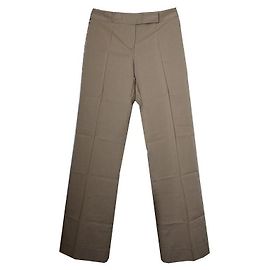 Valentino Cotton Blend Camel Brown Pants Brown