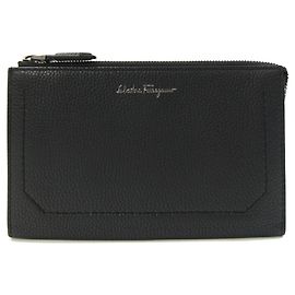 Pochette Salvatore Ferragamo in pelle nera per uomini e donne Nero