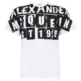 Alexander Mcqueen Oversized T-Shirt mit Punk-Logo-Druck Weiß
