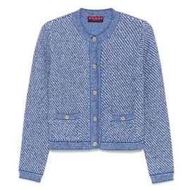 Gucci Baumwoll-Crewneck-Cardigan Blau