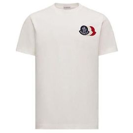 Moncler Camiseta de algodón bordada con logo Blanco