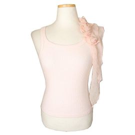 Valentino Top de algodón rosa claro con decoración floral Rosa