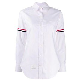 Thom Browne Bracciale rotondo Oxford a righe classiche Rosa