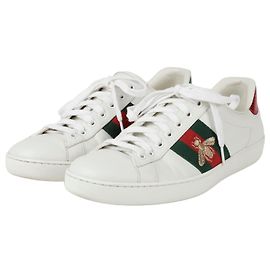 Gucci Baskets Ace brodées d'abeilles Blanc