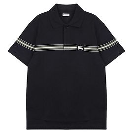 Burberry Gestreiftes Baumwoll-Polohemd Blau