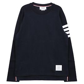 Thom Browne Bar Baumwoll-T-Shirt Blau