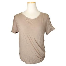 Marni Beige gerafftes Baumwolloberteil Rot