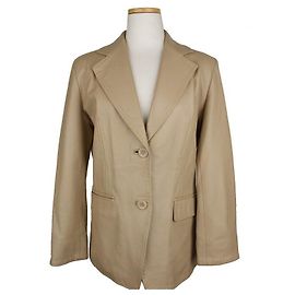 Balmain Beige Stitch Lambskin Jacket Brown