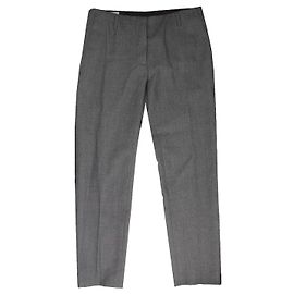 Calça larga de lã cinza Dries Van Noten Marrom