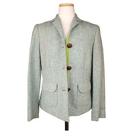 Escada Jaqueta de Lã e Seda Verde Verde