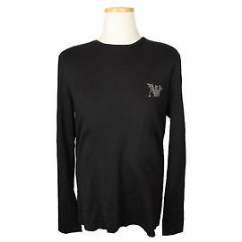 Herren Baumwolloberteil mit schwarzem Armani Jeans Logo Schwarz