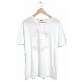 Dior Kurzarm-T-Shirt mit Rundlogo Weiß