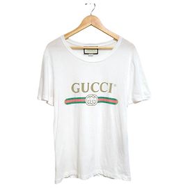 Gucci Oversized T-Shirt mit Kurzarm und Logo Weiß