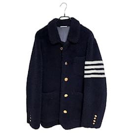 Thom Browne Dyed Shearling Jacket Blue