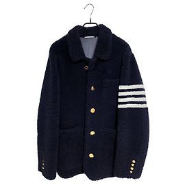 Thom Browne Veste en shearling teinté Bleu