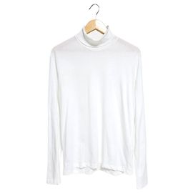 Prada Langarm-T-Shirt mit Rollkragen Weiß