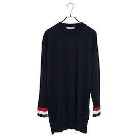 Thom Browne Damen langer Merinowollpullover mit Bündchen Blau