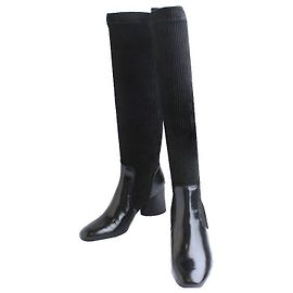 Tory Burch Black Sock Long Boots Black