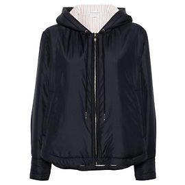 Thom Browne Ultra Light Nylon Tech Down Filled Hooded Jacket Blue