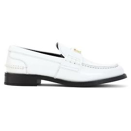 Prada Brushed Leather Loafers White