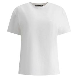 Acne Camiseta Regular Fit Pequeno Rosto Branco